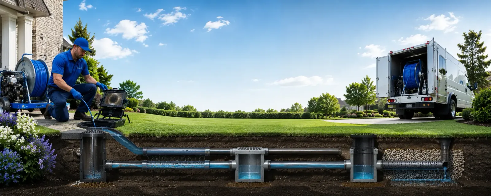 Outdoor drain cleaning information for Swiss, WV